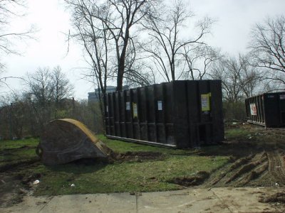 Asbestos dumpster.