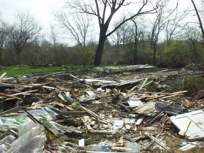 It looks like a tornado hit, this used to be a garage.