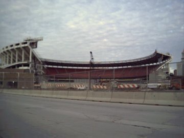 Riverfront Stadium Construction